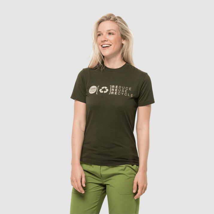 T-shirt Jack Wolfskin Nature Relief Mujer Verdes Mexico-3192781